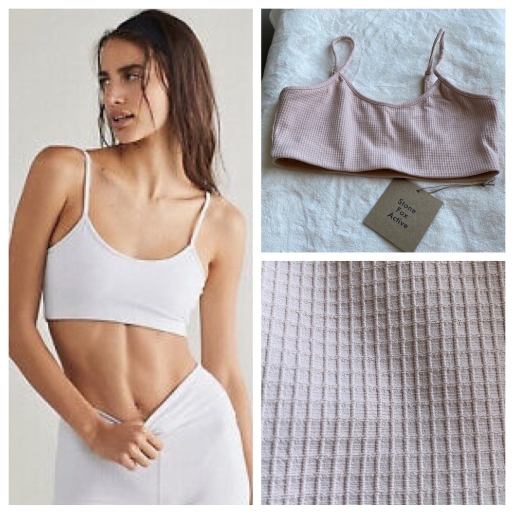 New! Stone Fox Active x Free People sports bra Biscotti Pique 14906